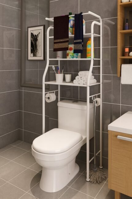 ✅ESTANTE DE BAÑO CON COLGADOR DE TOALLAS
