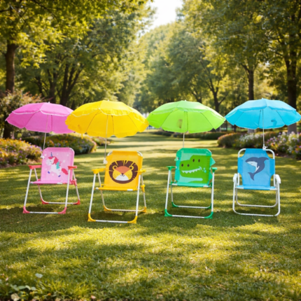 👾SILLA PLAYERA PORTATIL PARA NIÑO CON SOMBRILLA