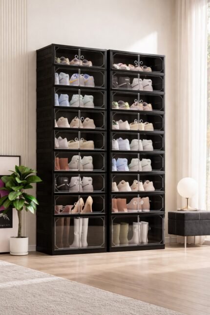 👾ORGANIZADOR DE ZAPATOS MODULAR DE PUERTAS TRANSPARENTES DE 9 PIZOS * 