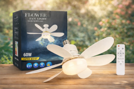 👾VENTILADOR DE TECHO MODERNO CON LUZ DE 60W