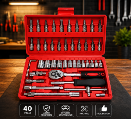 💥KIT DE HERRAMIENTA RATCHET 40 PIEZAS PREMIUN🚨🚨